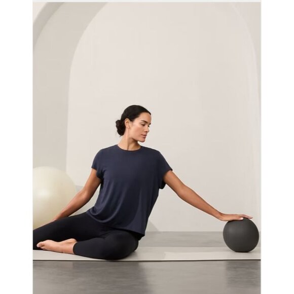 Athleta Tops - Athleta With Ease Tee Blue  T-Shirt Blouse Women